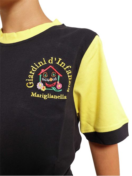 T-SHIRT MEZZA MANICA IL CAPITANO SCUOLA | A15319 15319BLU/GIALLO
